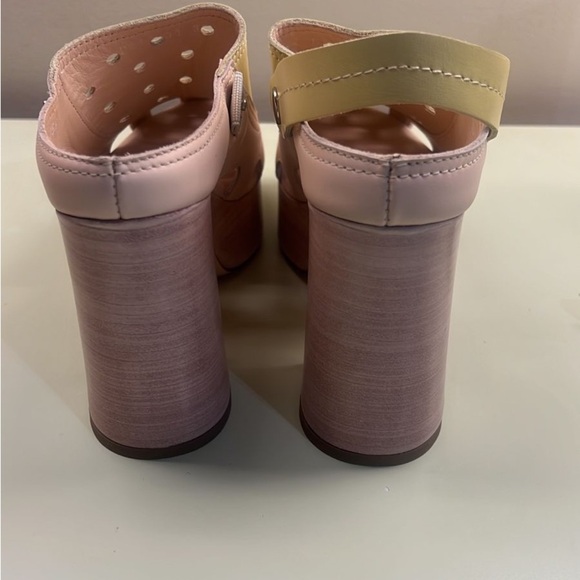 Agl MADE IN ITALY Yellow and Pink Mules with Chunky Platform - Picture 6 of 8